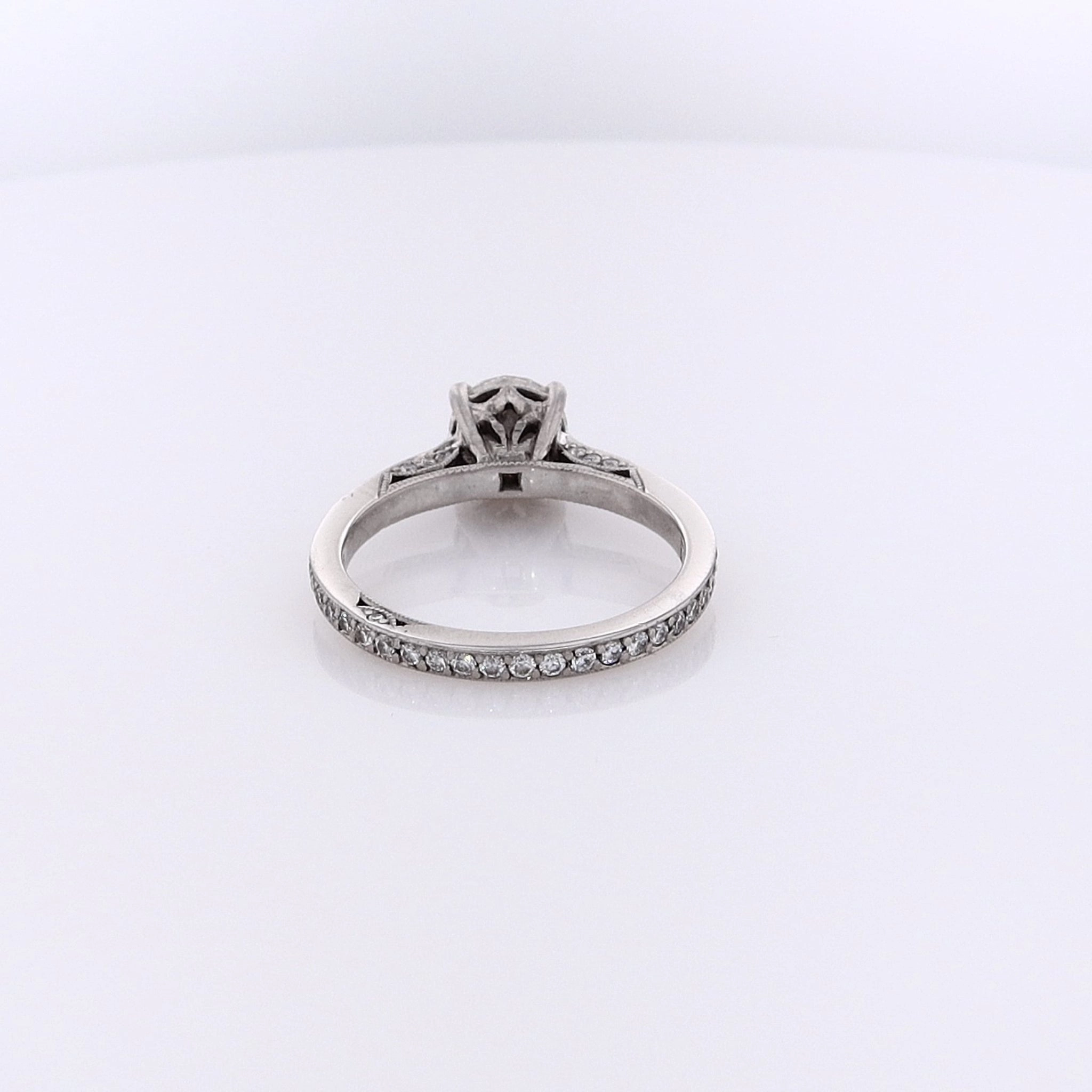 Estate Tacori Platinum Diamond and Milgrain Eternity Engagement Ring With GIA Certification #1167639868