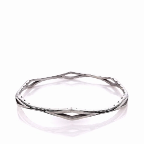 Estate Tacori Sterling Silver Ivy Lane Diamond Shaped Slip On Bangle Bracelet