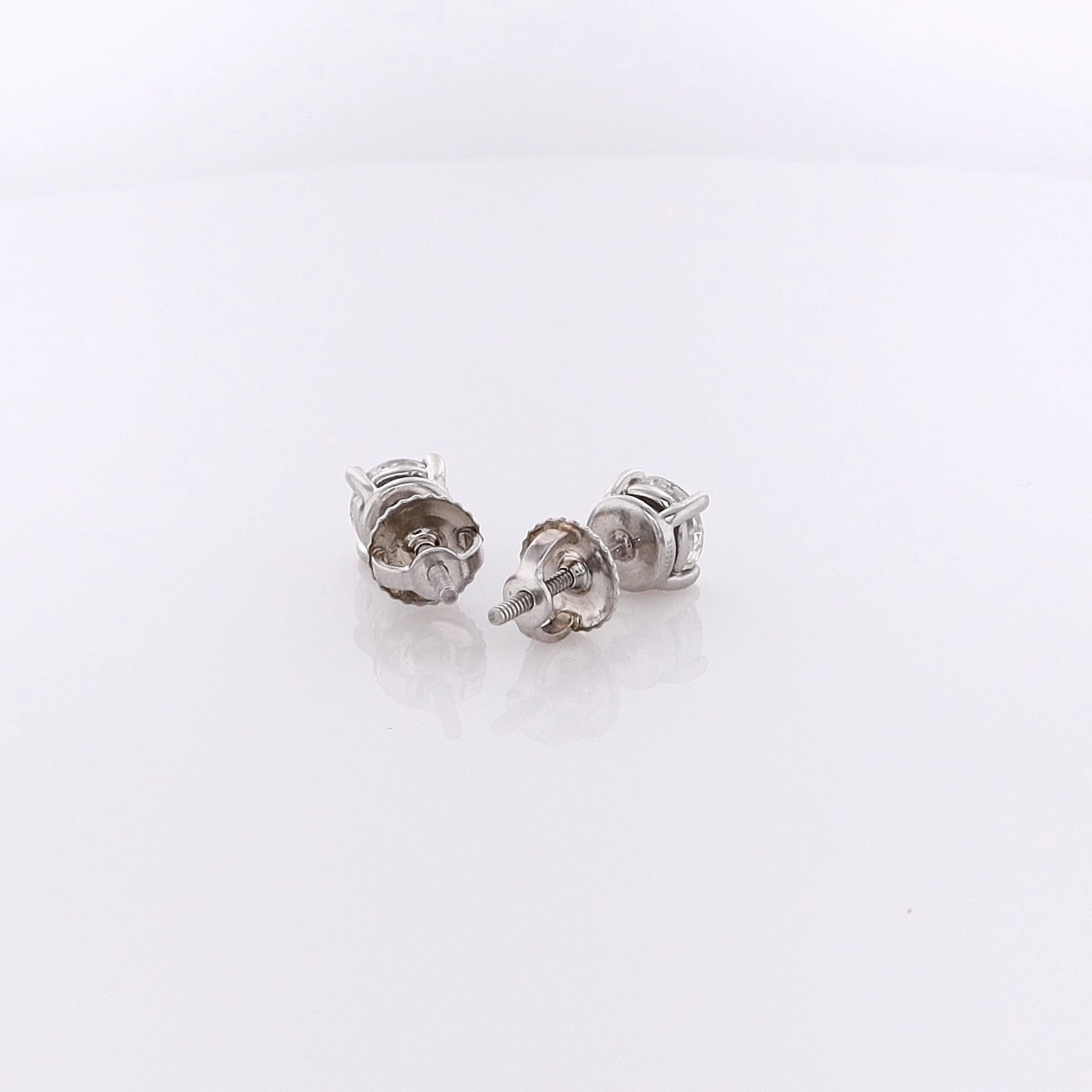 Estate Tiffany & Co Platinum Diamond Stud Earrings