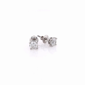 Estate Tiffany & Co Platinum Diamond Stud Earrings