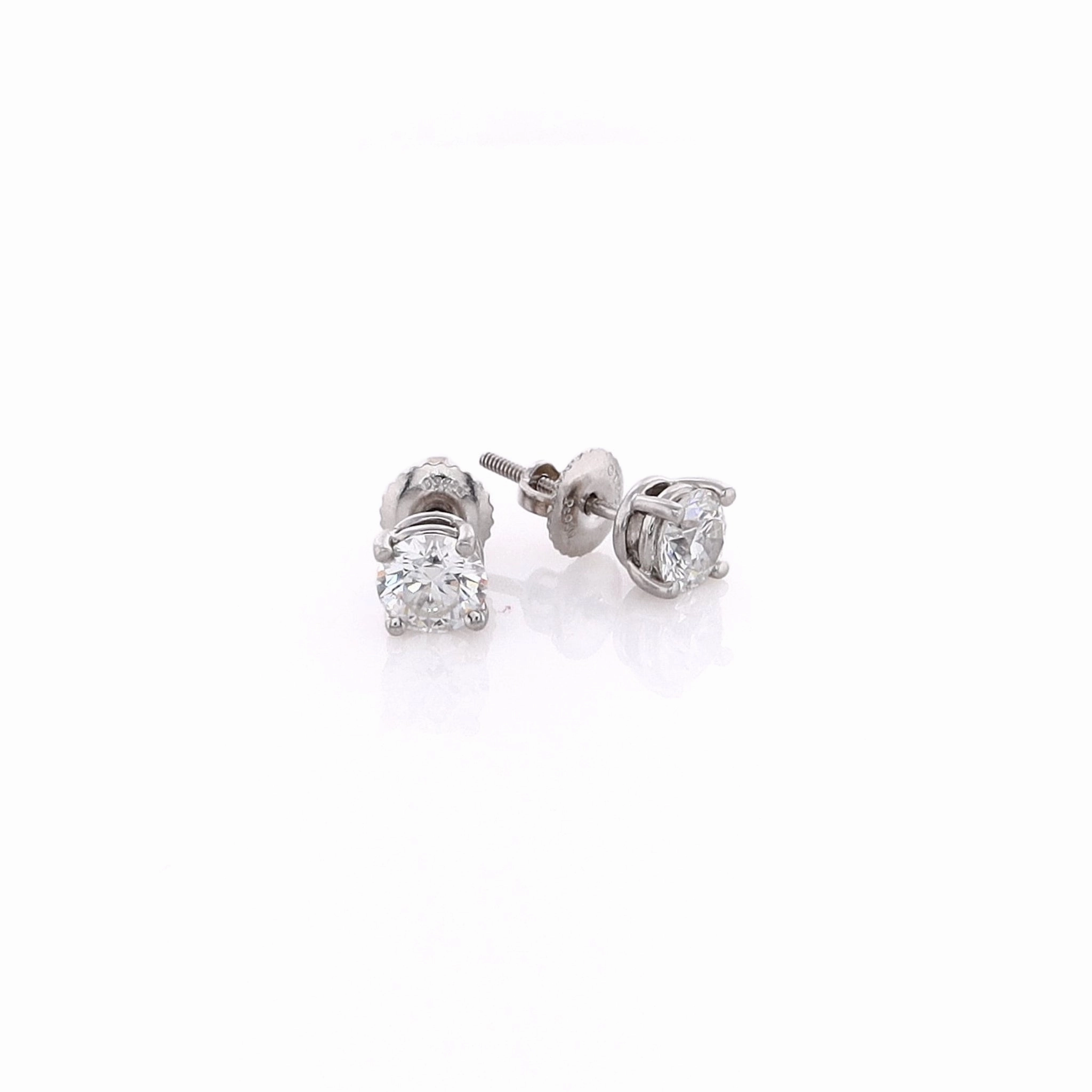Estate Tiffany & Co Platinum Diamond Stud Earrings