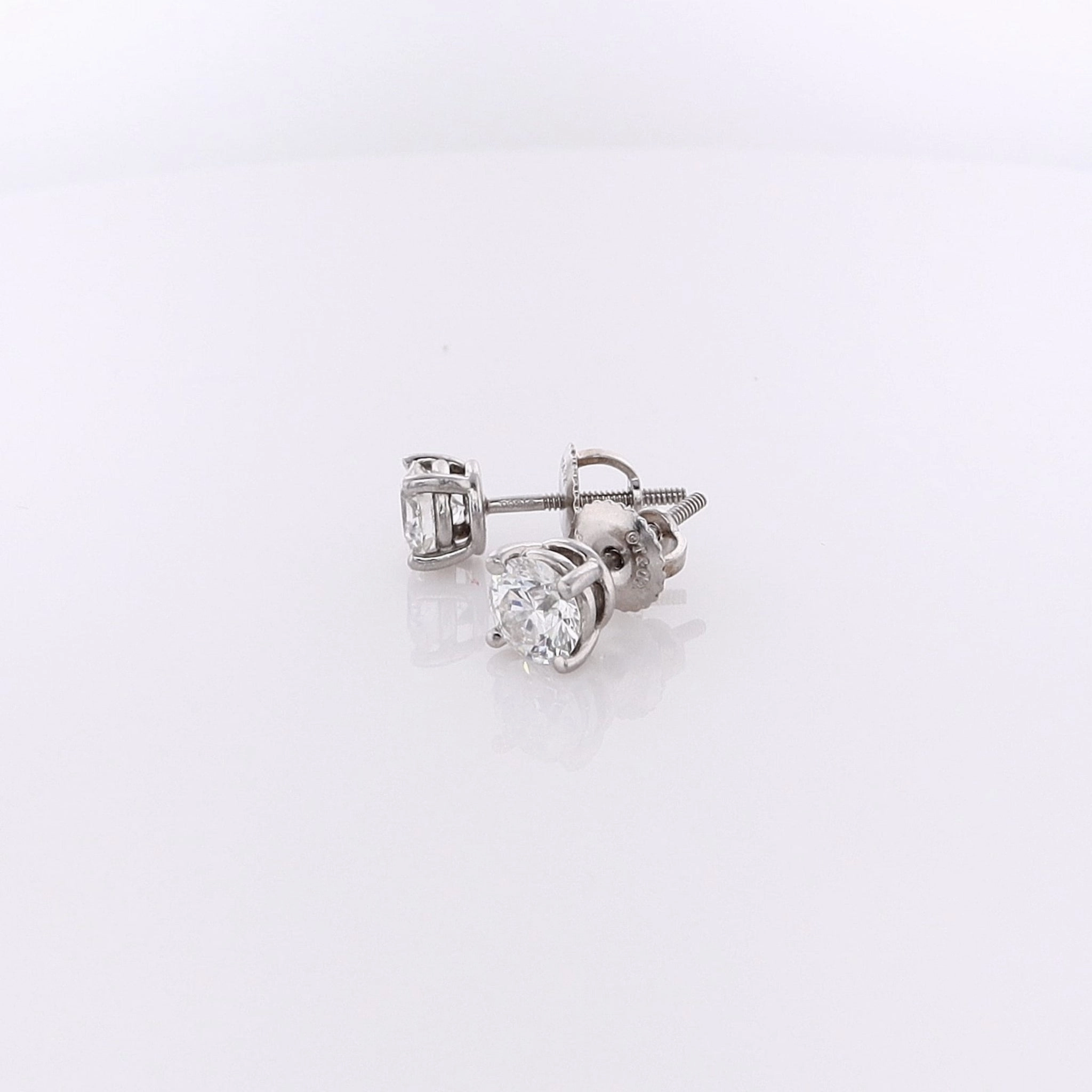 Estate Tiffany & Co Platinum Diamond Stud Earrings