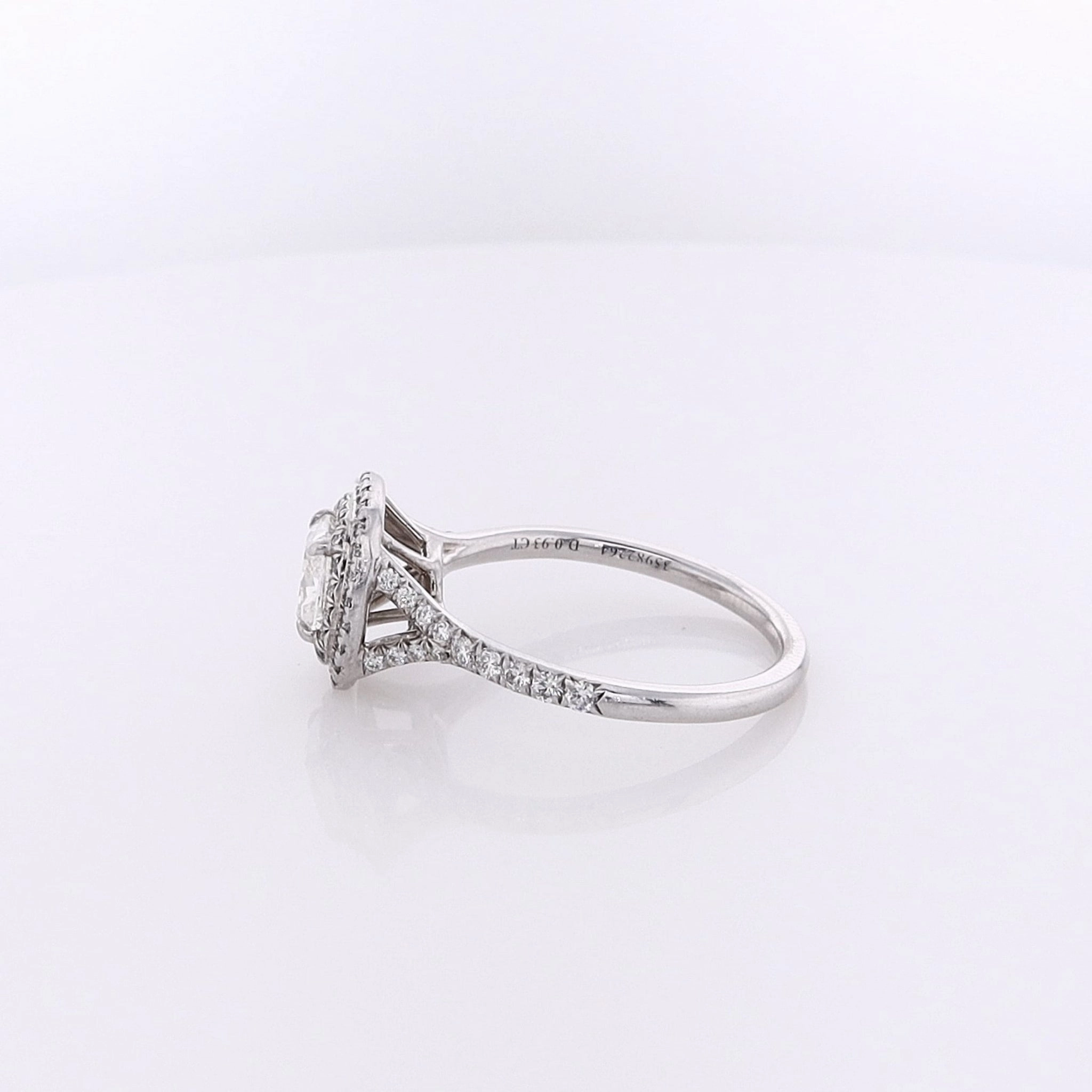 Estate Tiffany & Co Platinum Soleste Collection Diamond Engagement Ring