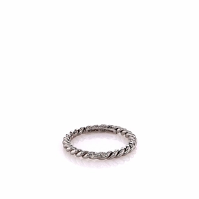 Estate Tiffany & Co Sterling Silver 2.2mm Twisted Rope Design Band