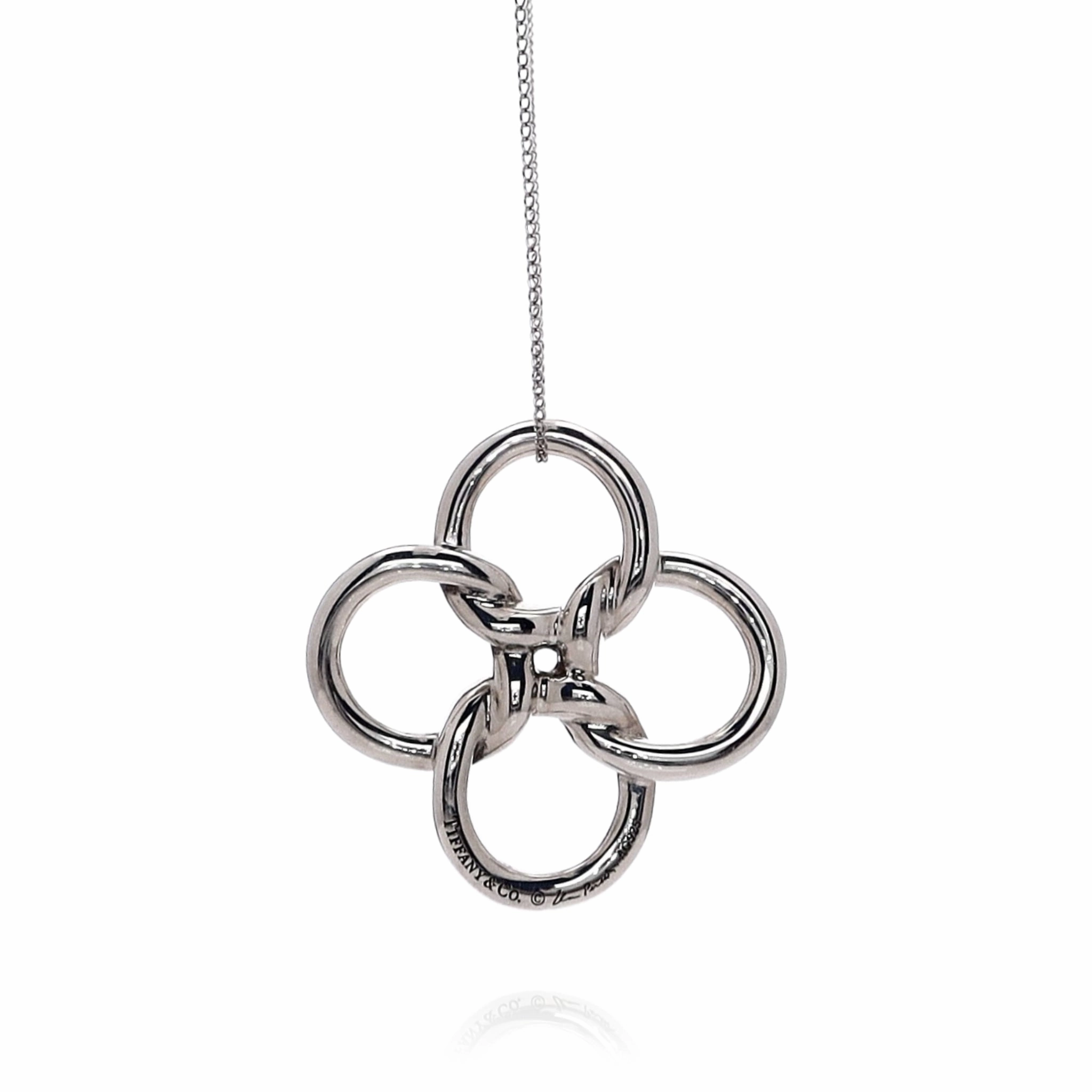 Estate Tiffany & Co Sterling Silver Elsa Peretti Quadrifoglio Design Pendant *No Chain*