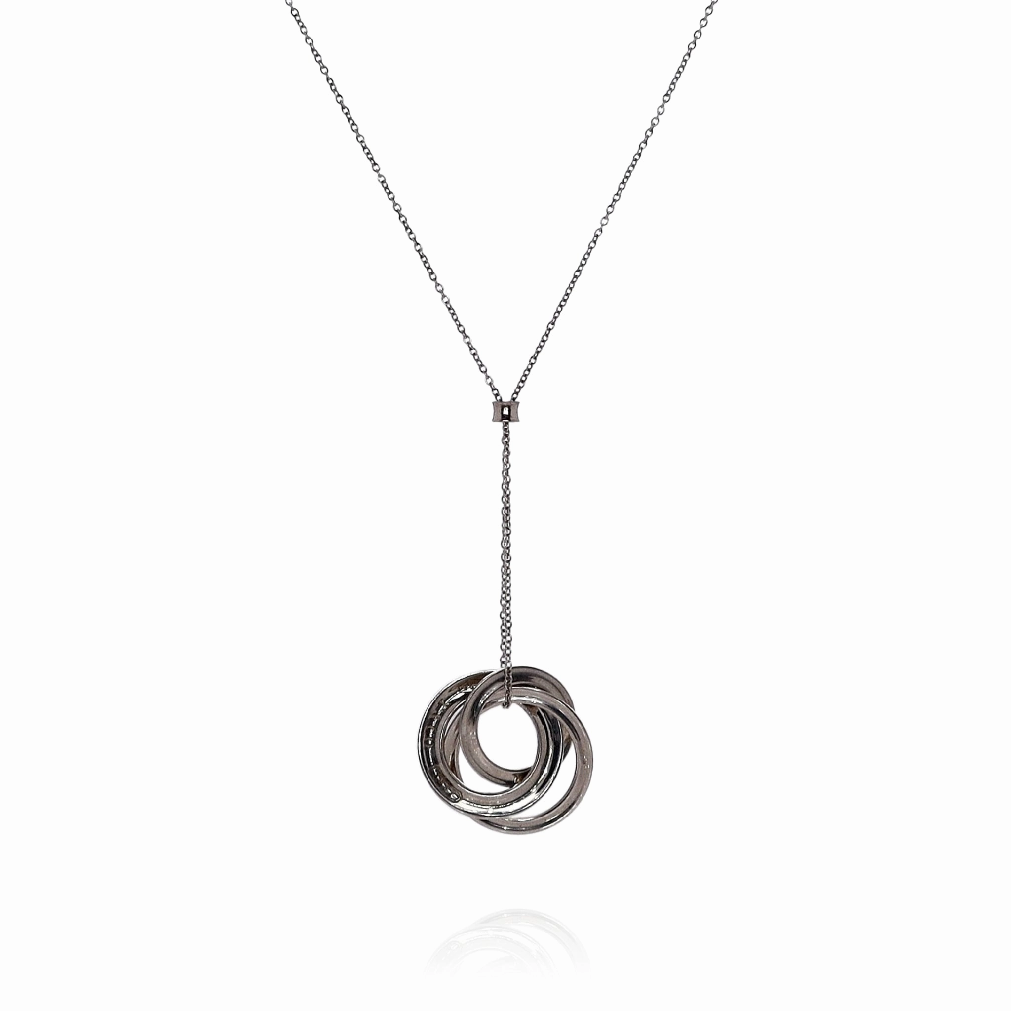 Estate Tiffany & Co Sterling Silver Interlocking Circles Pendant Necklace