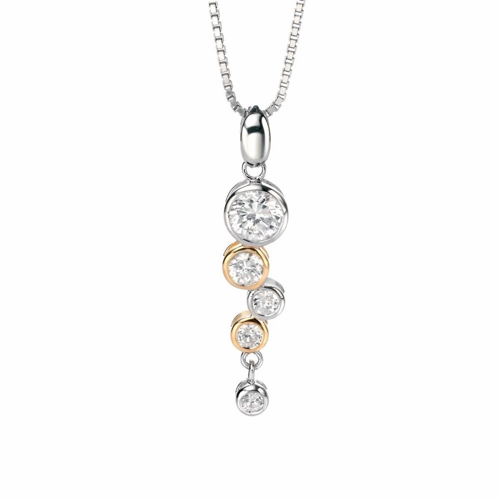 Fiorelli Silver and Gold Tone Waterfall Pendant & Chain P3457C