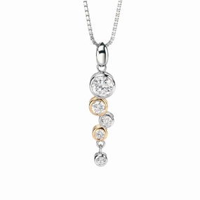 Fiorelli Silver and Gold Tone Waterfall Pendant & Chain P3457C