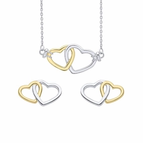 Fiorelli Silver Heart Earrings and Necklace Gift Set