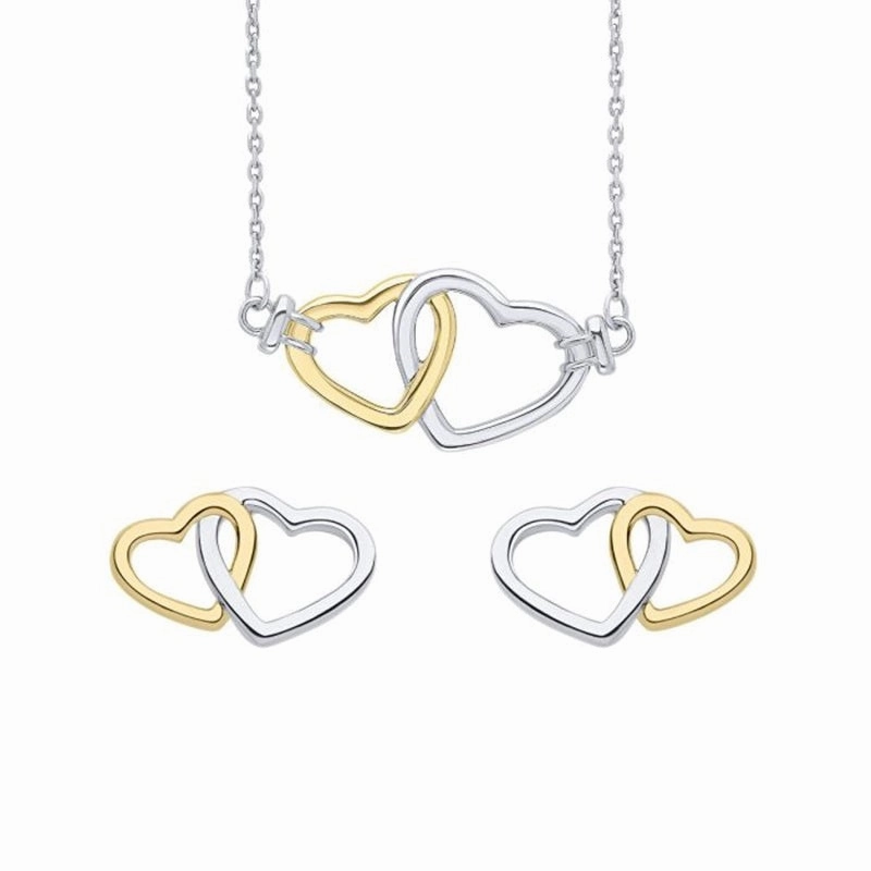 Fiorelli Silver Heart Earrings and Necklace Gift Set