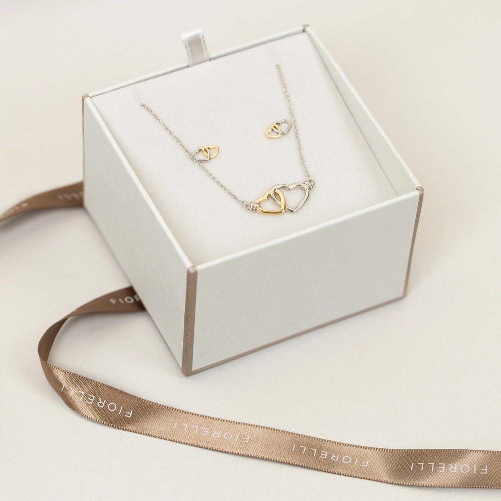 Fiorelli Silver Heart Earrings and Necklace Gift Set
