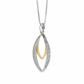 Fiorelli Silver Open Marquise Shaped Pendant & Chain P3953C