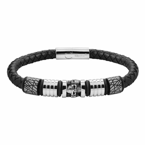 Five Charms Leather Bracelet