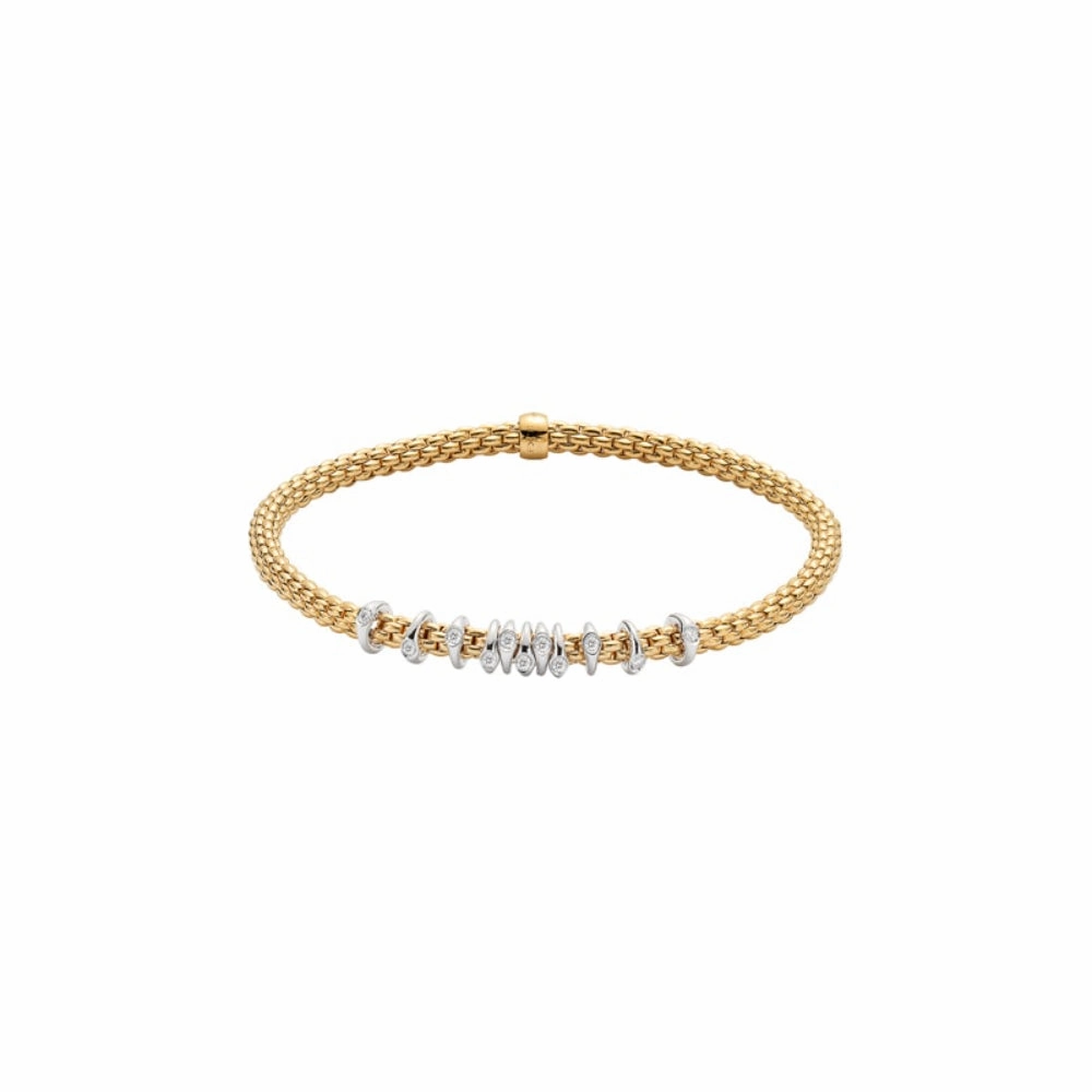 Fope 18k Gold Prima Flex'it Bracelet with Diamonds