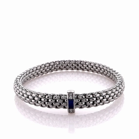 Fope 18k White Gold Blue Sapphire and Diamond Bracelet