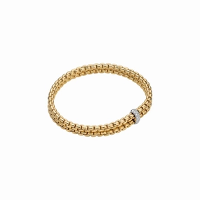 Fope Eka 18k 2 Row Flex'It Bracelet with Pav Diamond