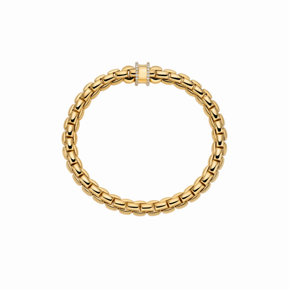 Fope Eka 18k Flex'It Bracelet with Diamond Pav