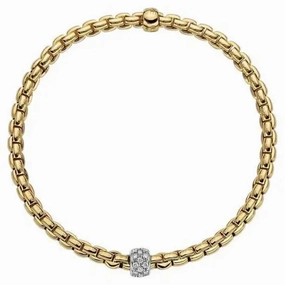 Fope Eka Collection 18k Flex'it Bracelet with Diamond Pav