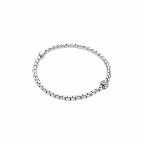 Fope Eka Collection 18k Flex'it Bracelet with Diamond Pav