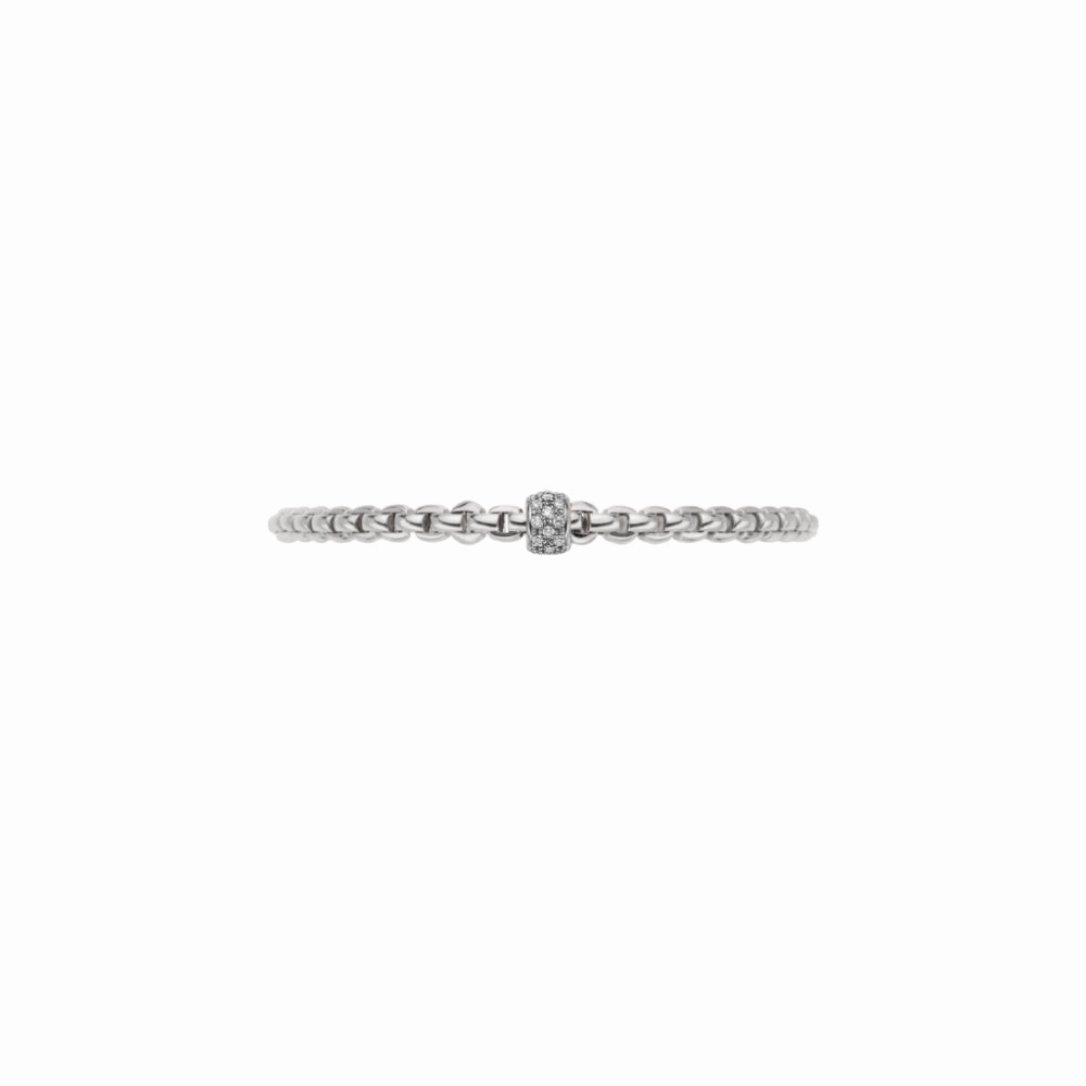 Fope Eka Collection 18k Flex'it Bracelet with Diamond Pav