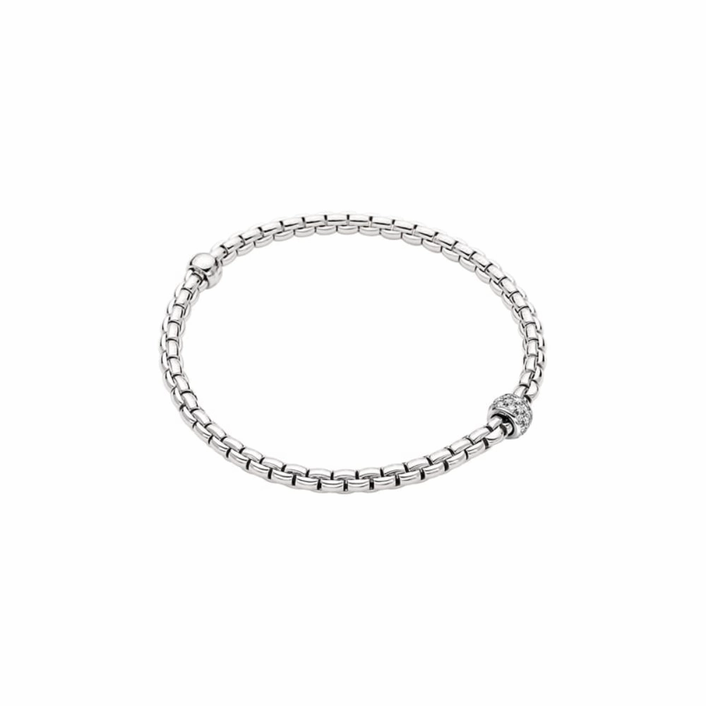 Fope Eka Collection 18k Flex'it Bracelet with Diamond Pav