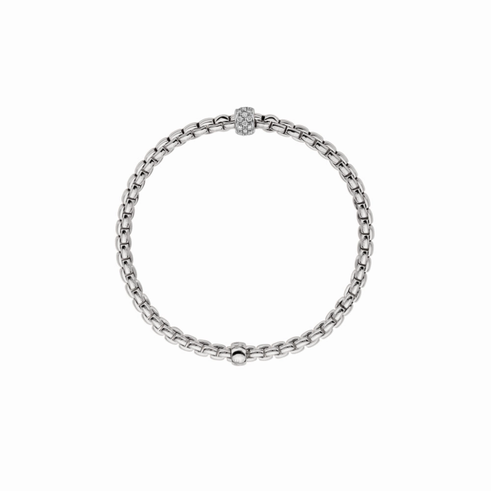 Fope Eka Collection 18k Flex'it Bracelet with Diamond Pav