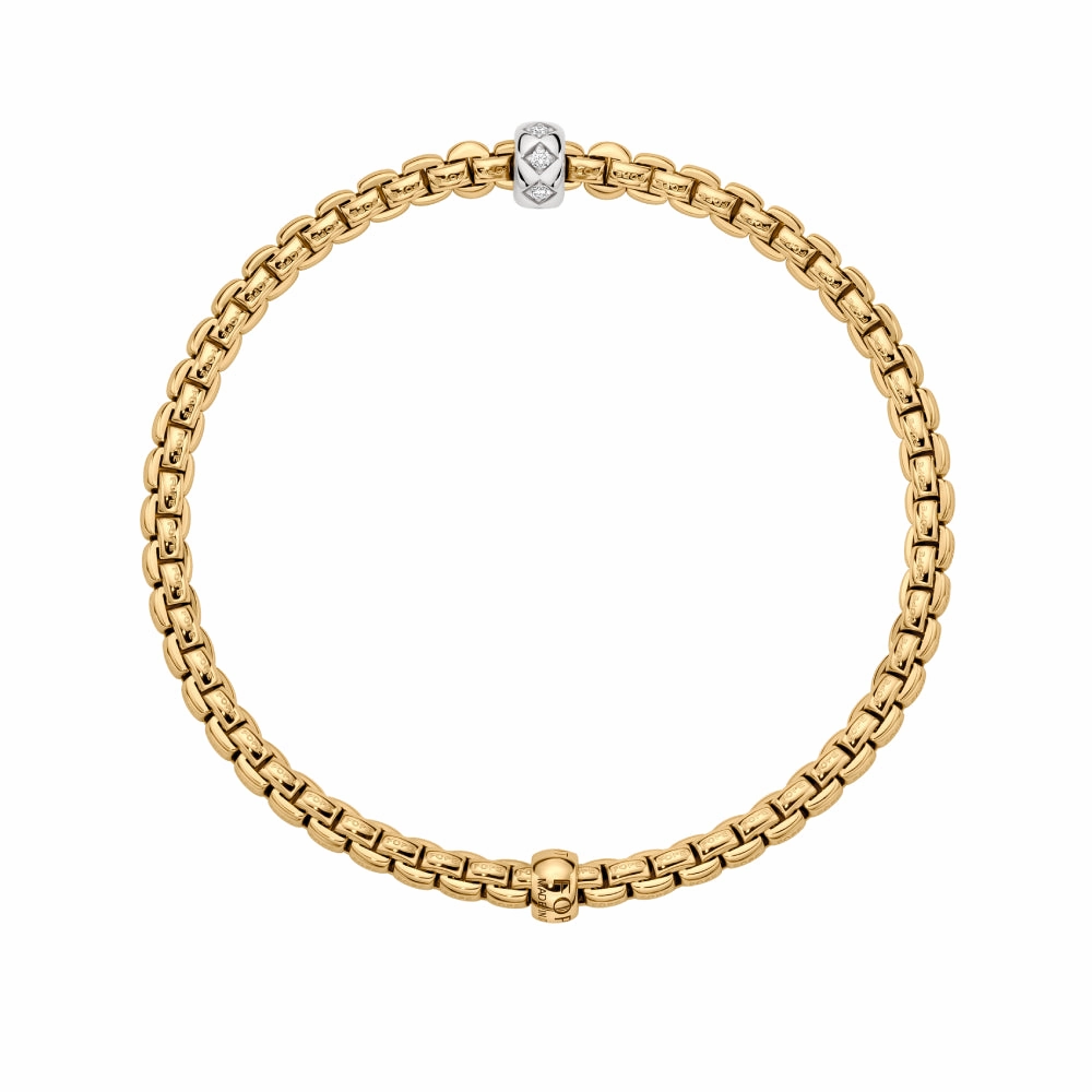 Fope Eka Collection 18k Flex'It Bracelet with Diamonds