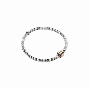 Fope Eka Collection 18k Flex'it Bracelet with Tri-Tone Rondels