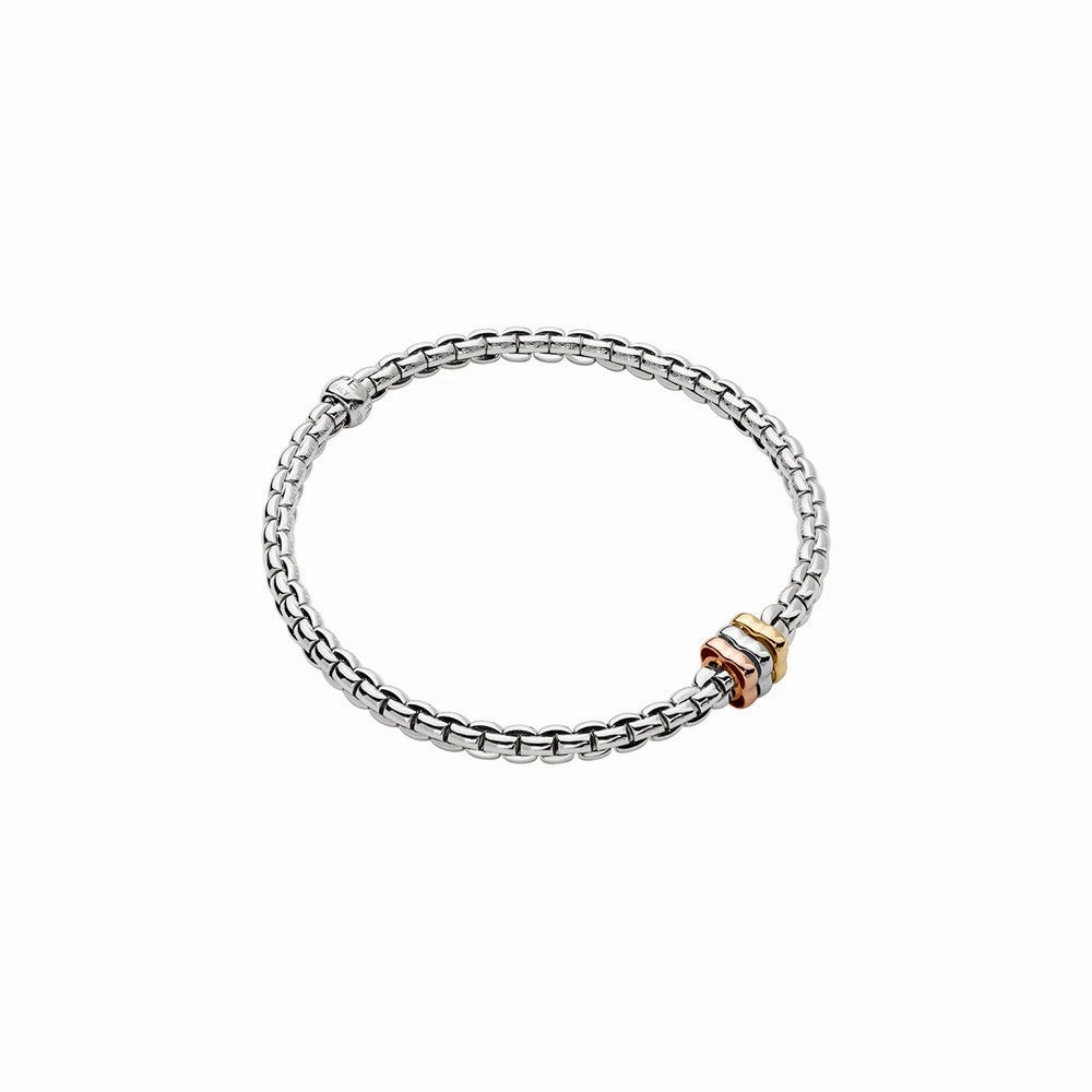 Fope Eka Collection 18k Flex'it Bracelet with Tri-Tone Rondels