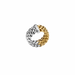 Fope Essentials Collection 18k Two-Tone Mesh Ring