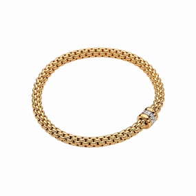 Fope Solo Collection 18k Gold Diamond Rondel Bracelet