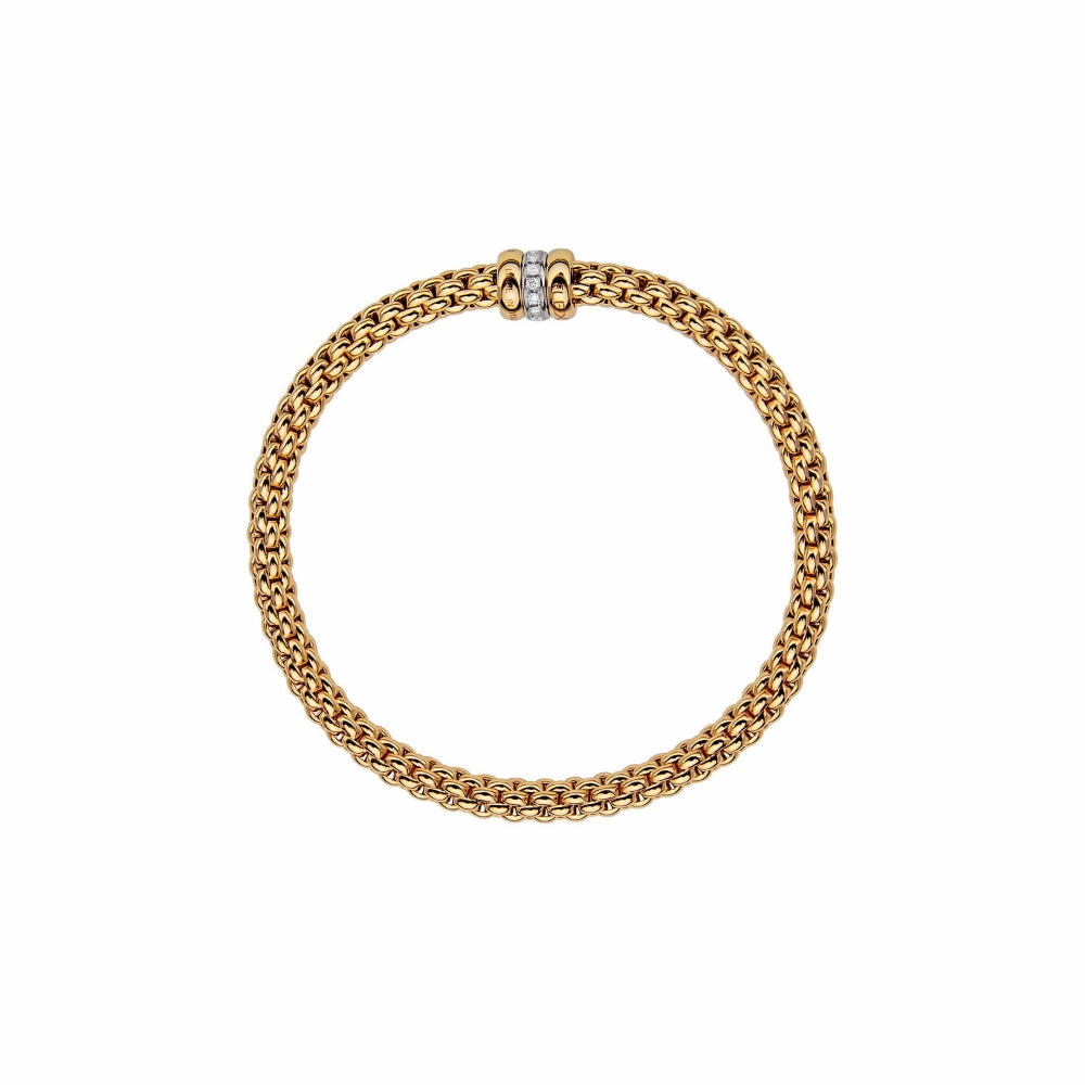 Fope Solo Collection 18k Gold Diamond Rondel Bracelet