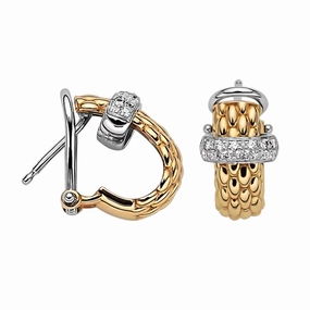 Fope Vendome 18k Gold Hoop Earrings with Diamonds