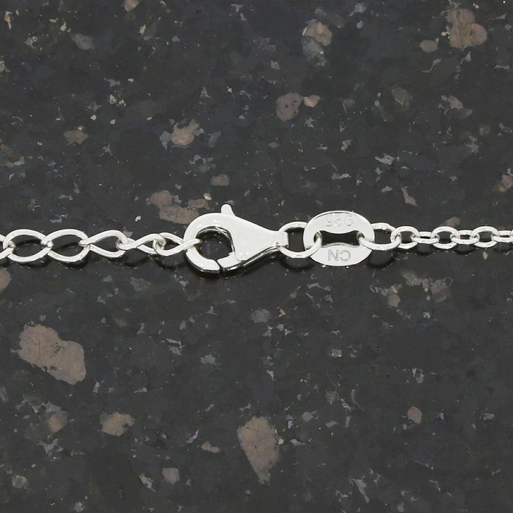 Four Leaf Clover Green Stone Sterling Silver Necklace GVL056