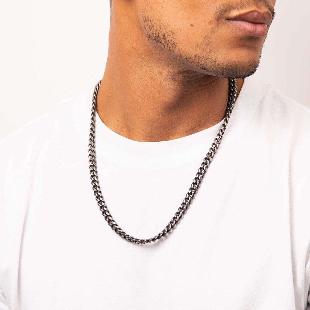 Fred Bennett Stainless Steel Mens Chain N4586 - Gunmetal Grey Matt finish
