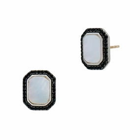 Freida Rothman Cobblestone Sterling Silver Mother of Pearl Stud Earrings