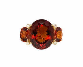 Garnet and diamond ring