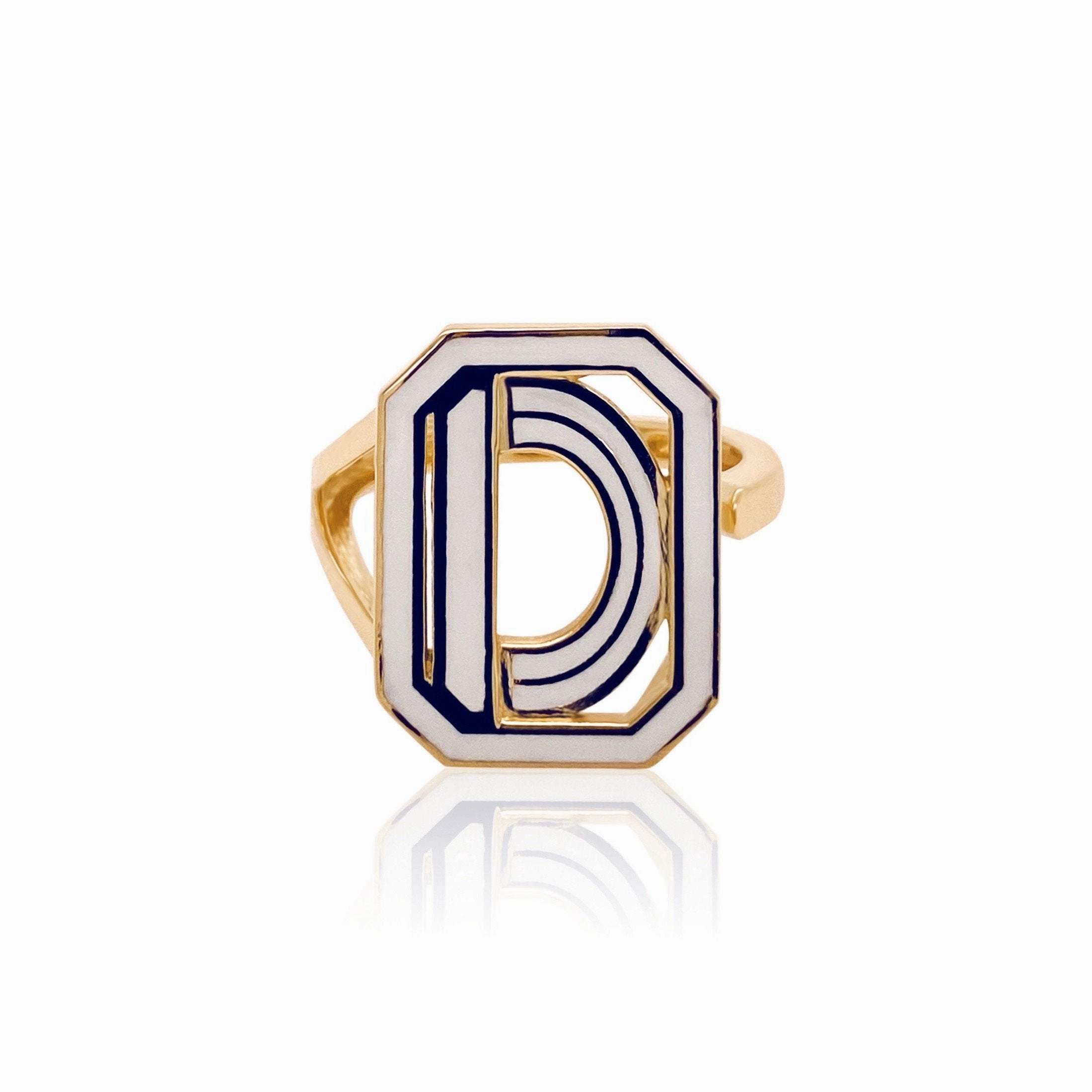 Gatsby Initial Ring - Fifteen Colors