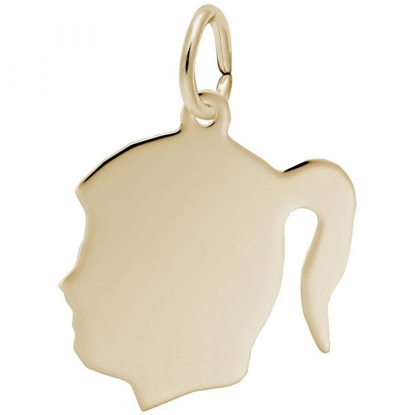 Girl's Head/Ponytail Charm