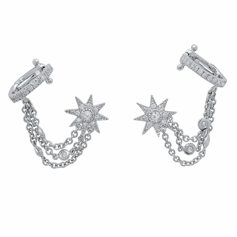 Glow Star Cuff and Chain - White