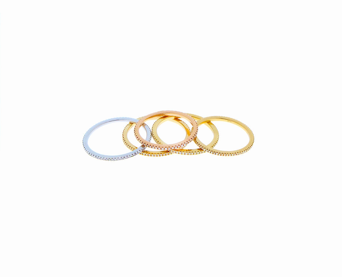 Gold & diamond eternity bands