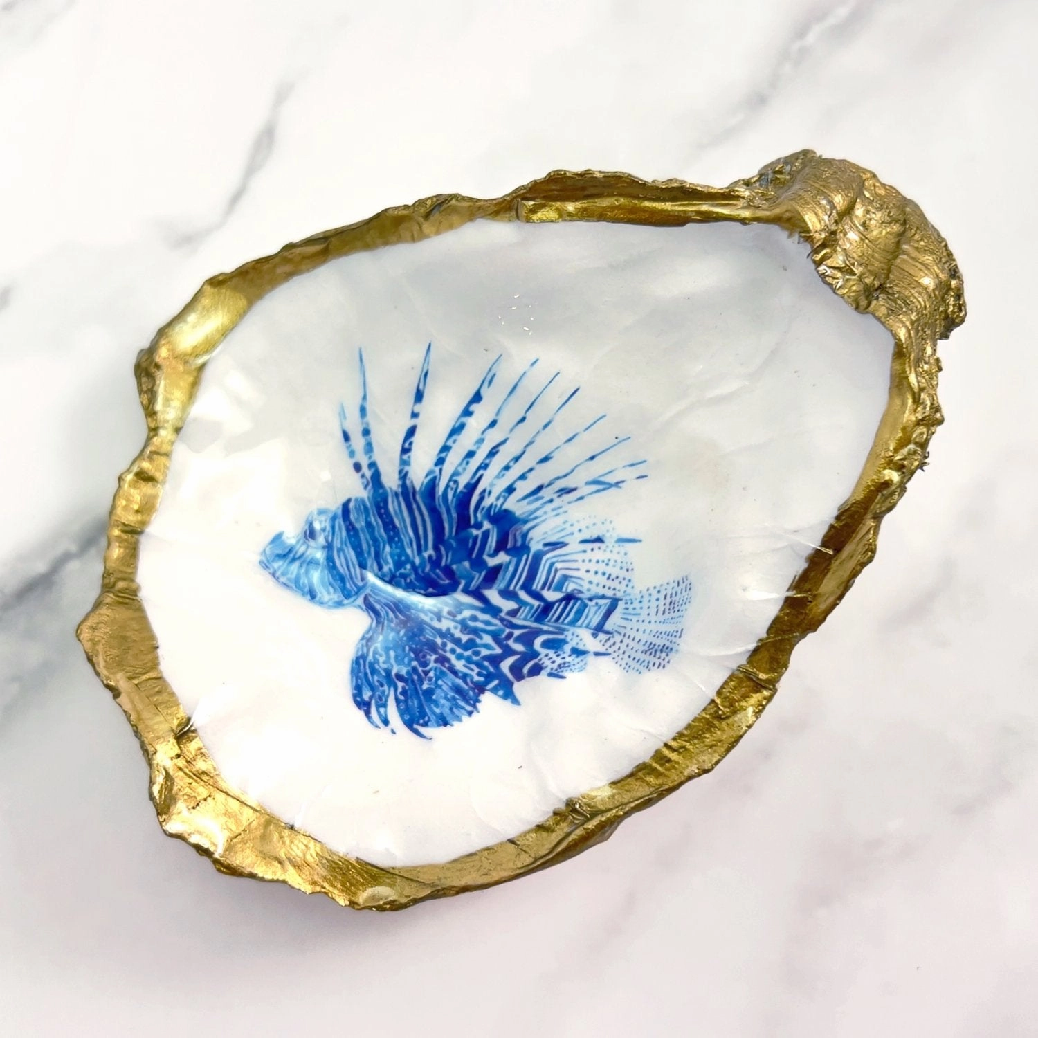 Grit and Grace Gilded Seascape Collection Oyster Shell Dishes