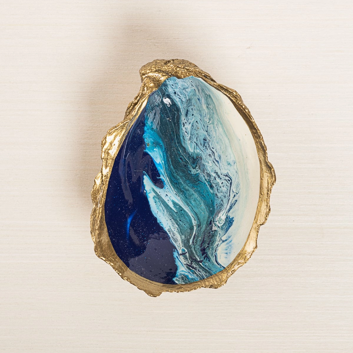 Grit and Grace Studio Ocean Decoupage Oyster Jewelry Dish