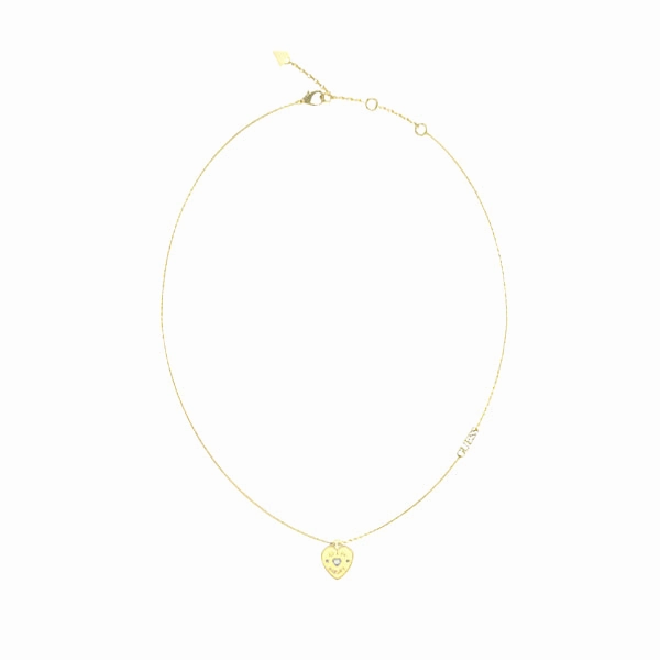 Guess Amore Crystal Heart Necklace - Gold Tone UBN05056YGT