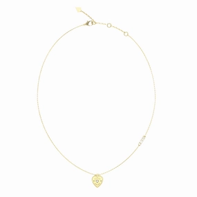 Guess Amore Crystal Heart Necklace - Gold Tone UBN05056YGT