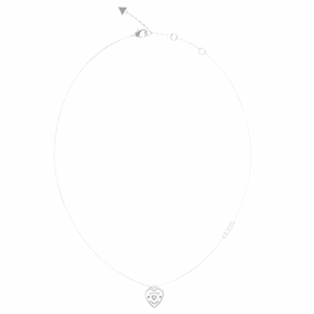 Guess Amore Crystal Heart Necklace UBN05056RHL