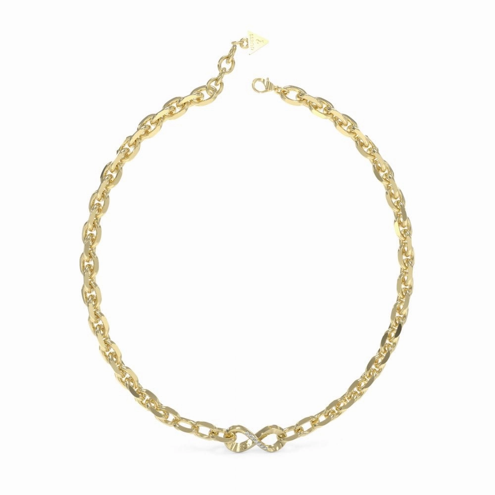 Guess Endless Dream Gold Tone Infinity Necklace UBN03274YG