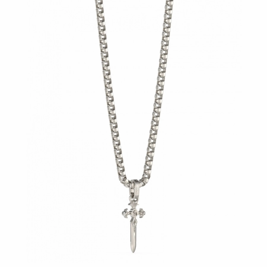 Guess Stainless Steel Dagger Charm Mens Necklace JUMN04024JWSTT/U