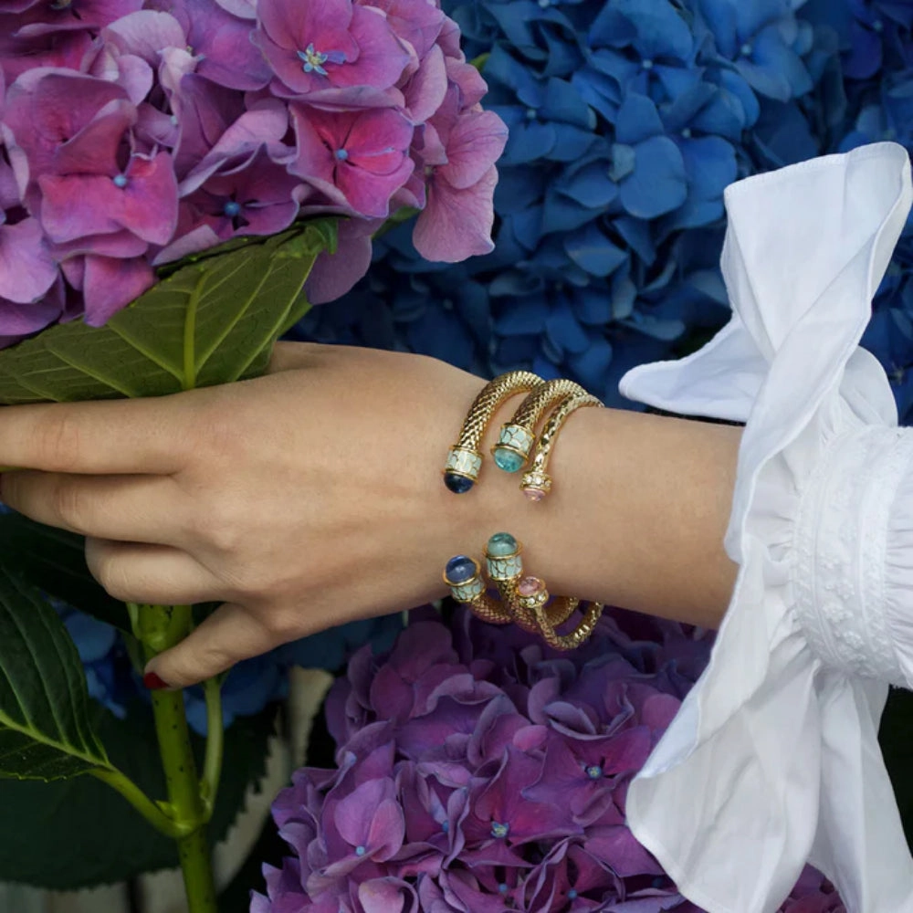 Halcyon Days Hammered Torque Gold Bangle