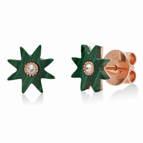Hardstone Studs Malachite